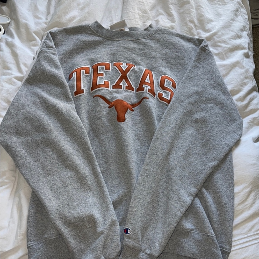 Champion Gray and Orange Crewneck Sweater